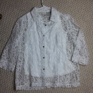 NWT White Stag lace shirt with white shell Large